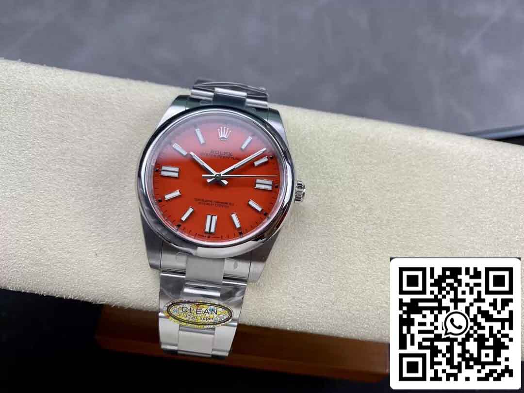 Rolex Oyster Perpetual M124300-0007 41MM 1:1 Best Edition Clean Factory quadrante rosso corallo