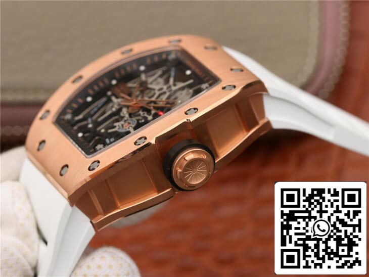 Richard Mille RM035 Americas KV Factory 1:1 Best Edition Rose Gold White Strap