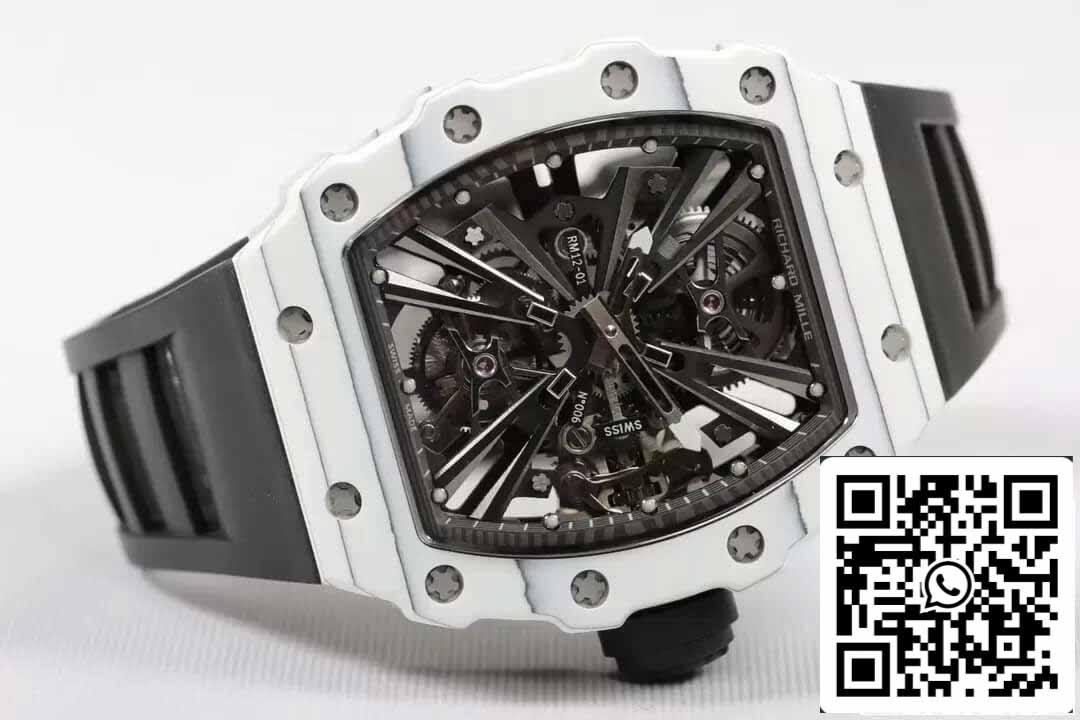 Richard Mille RM12-01 Tourbillon 1:1 Best Edition RM Factory Black Rubber Strap