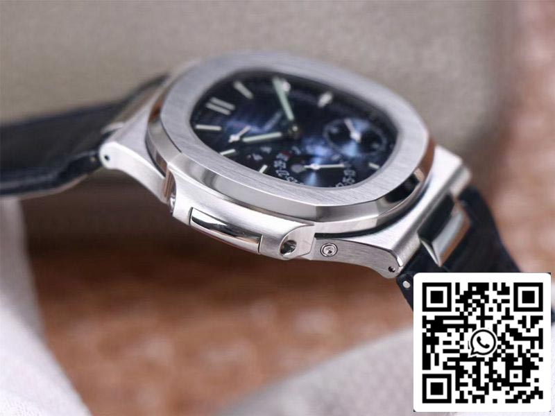 Patek Philippe Nautilus 5712/1A-001 1:1 Best Edition PF Factory quadrante blu cinturino in pelle Movimento svizzero