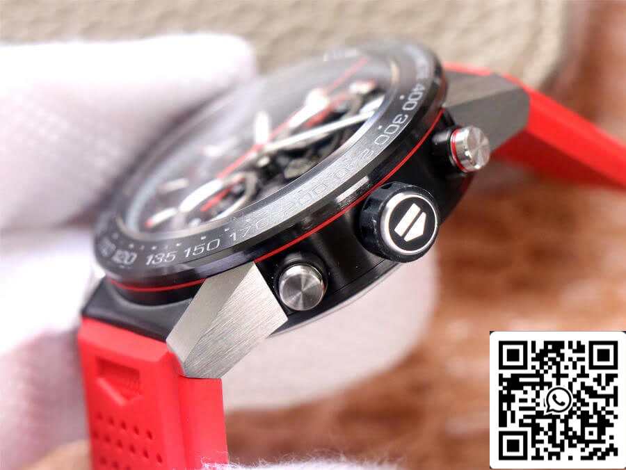 TAG Heuer Carrera CAR2A1Z.FT6050 1:1 Best Edition XF Factory cinturino in caucciù rosso