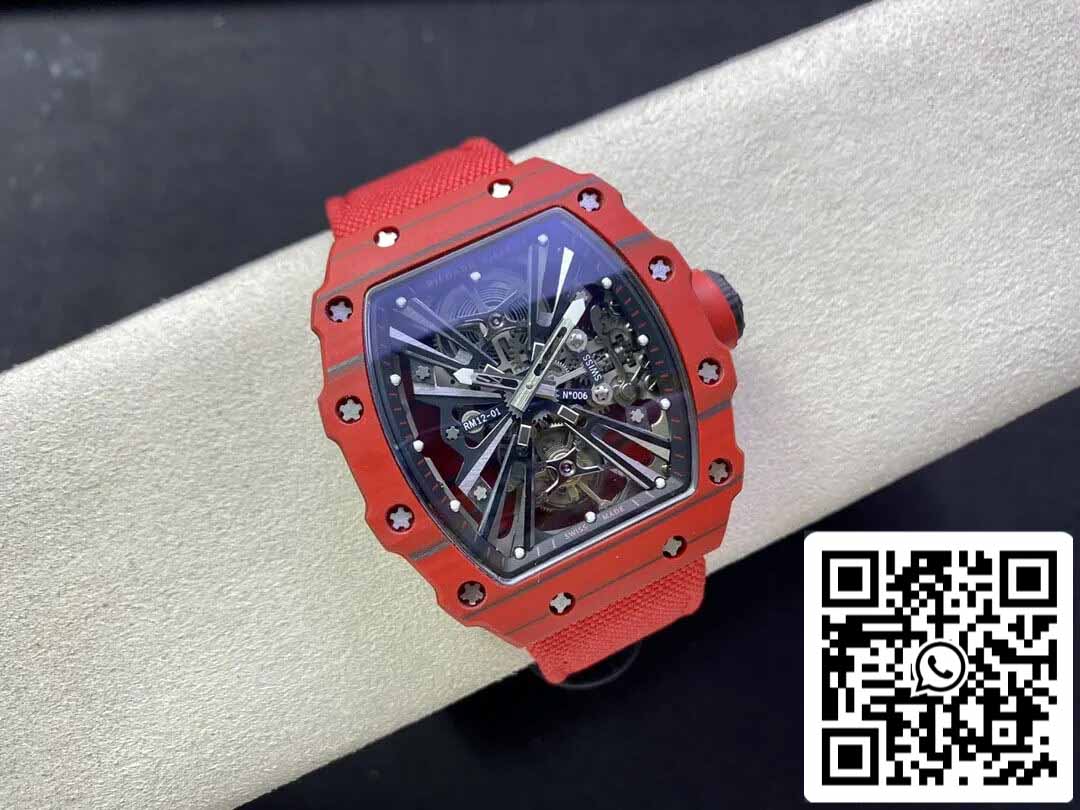 Custodia in fibra di carbonio rossa Richard Mille RM12-01 Tourbillon 1: 1 Best Edition RM Factory