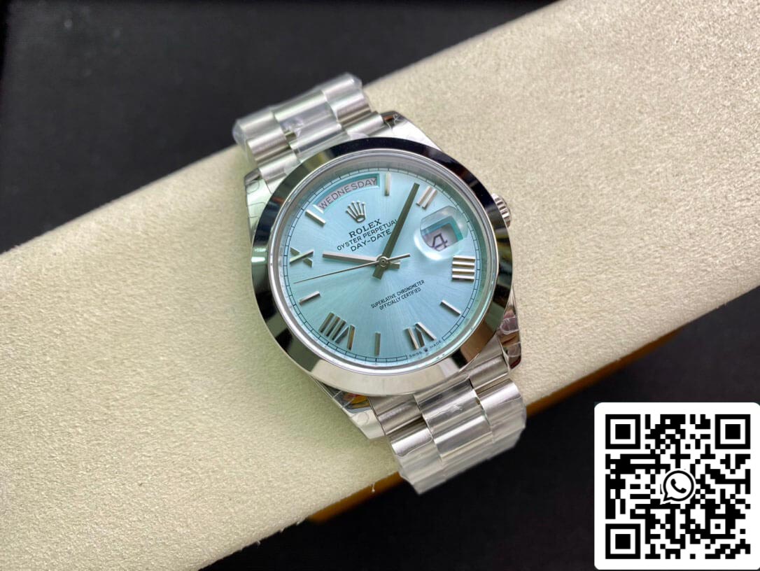 Rolex Day Date M228206-0044 1:1 Best Edition EW Factory quadrante blu ghiaccio