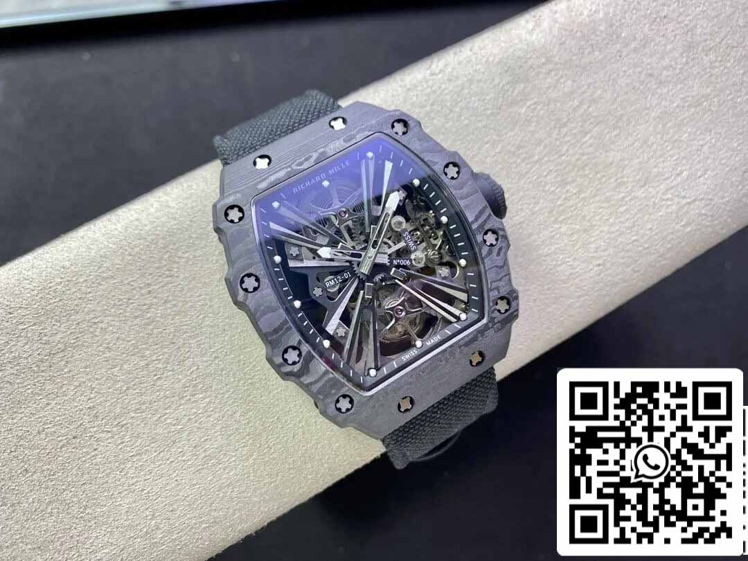 Richard Mille RM12-01 1:1 Best Edition RM Factory Tourbillon Skeleton Dial