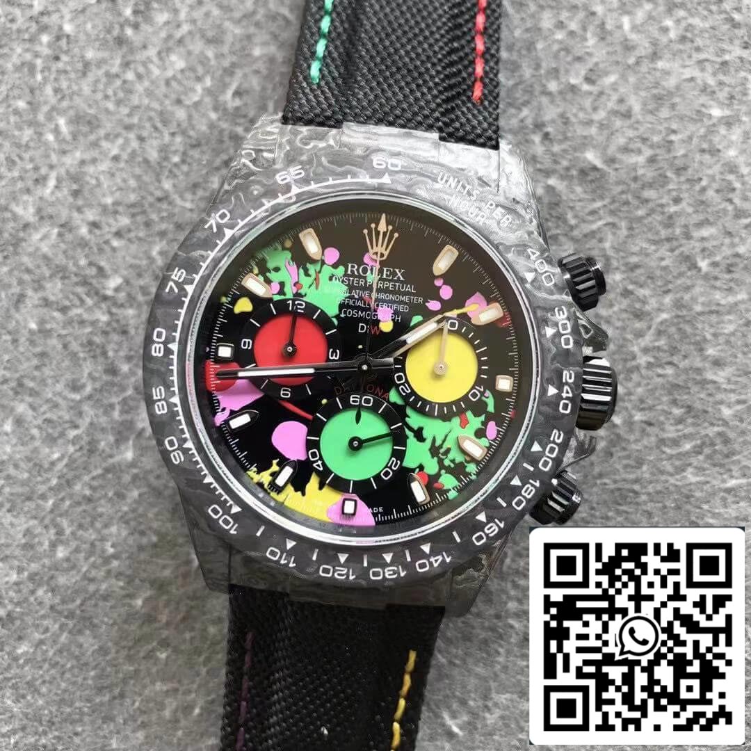 Rolex Daytona Cosmograph Carbon Fiber Diw Customized Version 1:1 Best Edition Noob Factory Color Dial