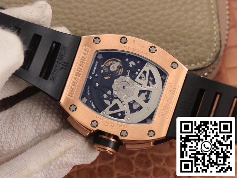 Richard Mille RM011 RG/5423 1:1 Best Edition KV Factory Rose Gold Diamond Swiss Movement