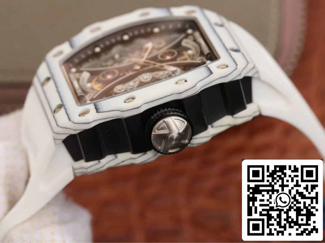 Richard Mille RM53-01 1:1 Mejor Edición KV Factory Fibra de Carbono TPT Blanco