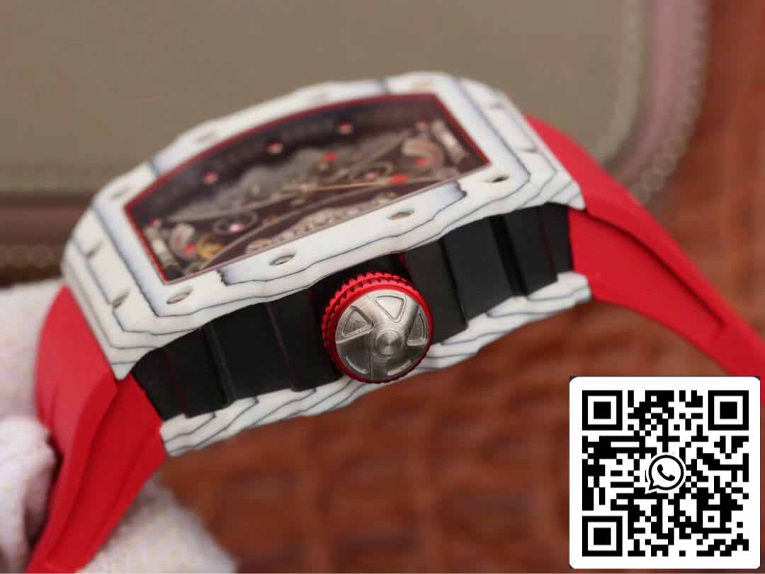 Richard Mille RM53-01 1:1 Mejor Edición KV Factory TPT Fibra de Carbono Correa Roja