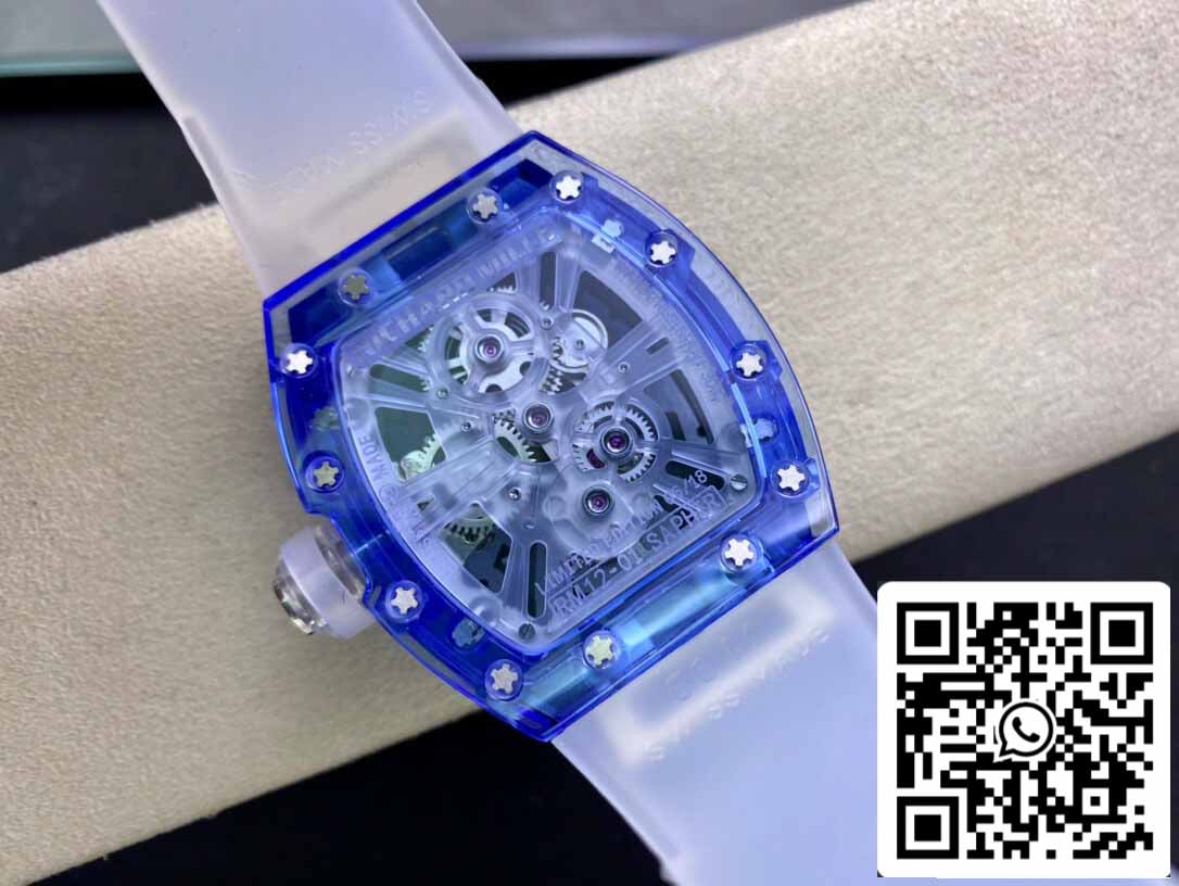 Richard Mille RM12-01 1:1 Best Edition RM Factory Tourbillon Sapphire Versione trasparente