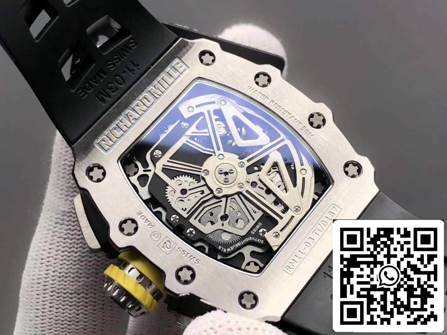 Richard Mille RM11-03 1: 1 Best Edition KV Factory cinturino in caucciù con cassa in titanio