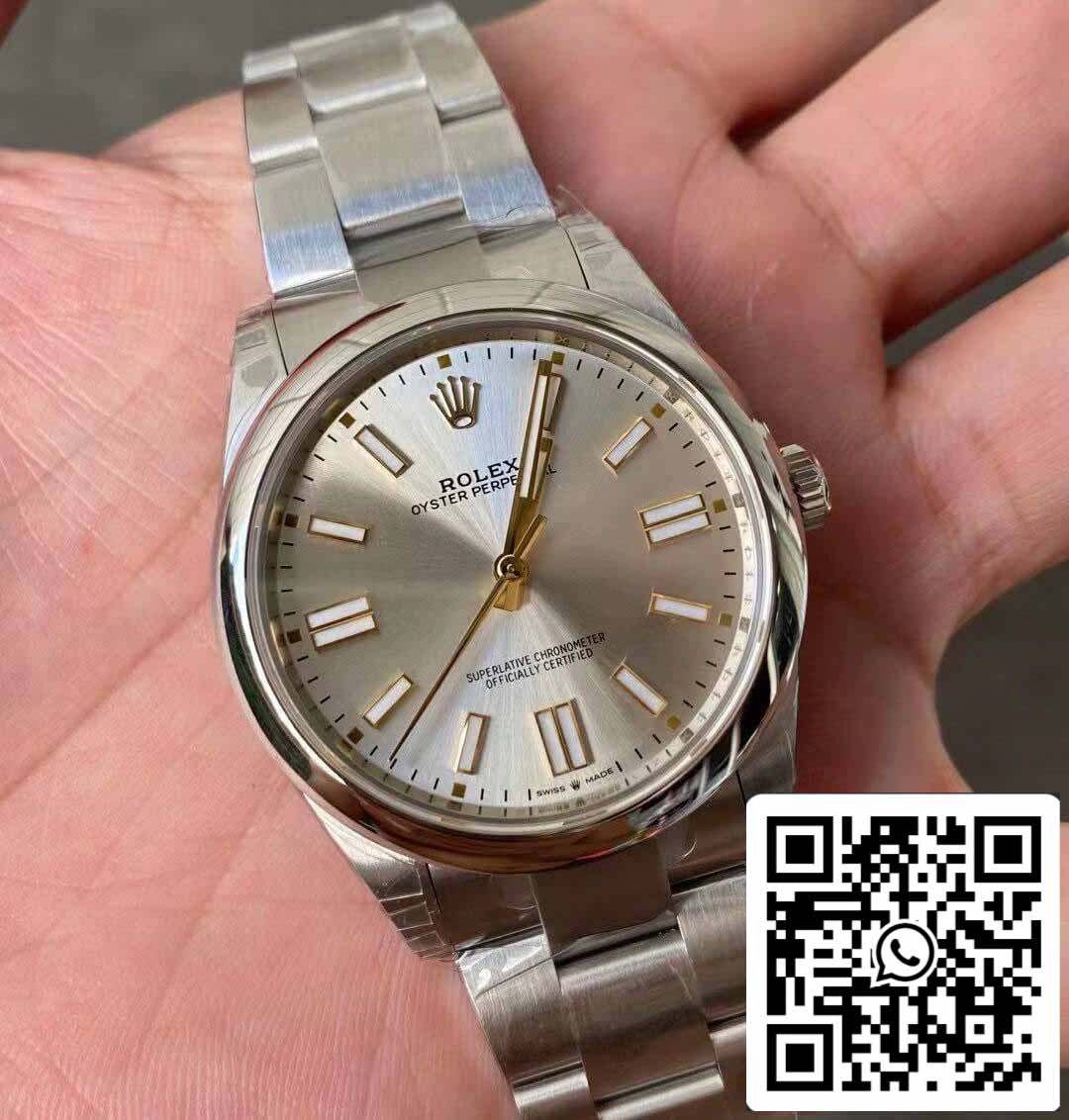 Rolex Oyster Perpetual M124300-0001 41MM 1:1 Best Edition VS Factory quadrante argento