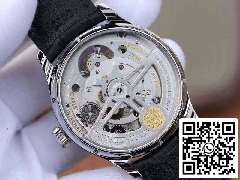 IWC Portugués IW504202 Real Tourbillon 1:1 Mejor Edición Esfera Blanca Con Correa De Cuero Negra Tourbillon Suizo ETA