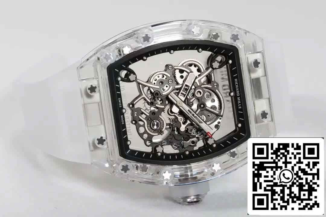 Réplica Richard Mille RM055 Mejor Edición RM Factory Esqueleto Transparente Dial