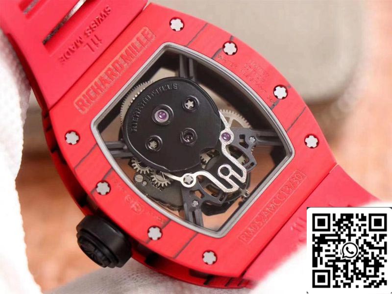 Richard Mille RM052-01 1:1 Best Edition JB Factory Tourbillon svizzero in ceramica rossa