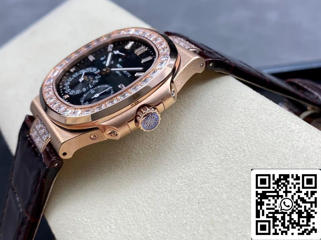 Patek Philippe Nautilus 5724R-001 1:1 Mejor edición GR Factory esfera negra