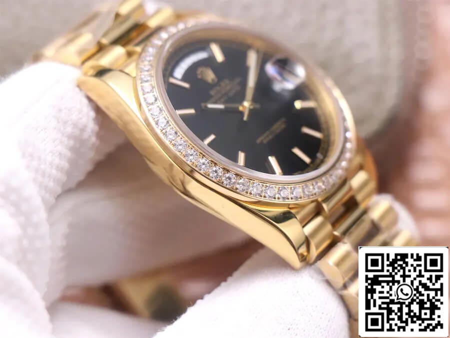 Rolex Day Date 40MM 1:1 Best Edition EW Factory quadrante nero in oro giallo