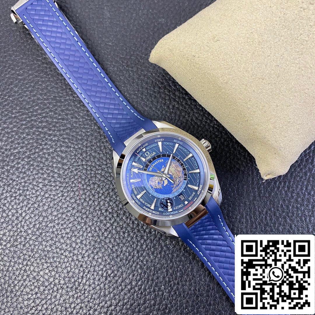 Omega Seamaster Aqua Terra GMT Worldtimer 220.12.43.22.03.001 1:1 Mejor edición VS esfera azul de fábrica