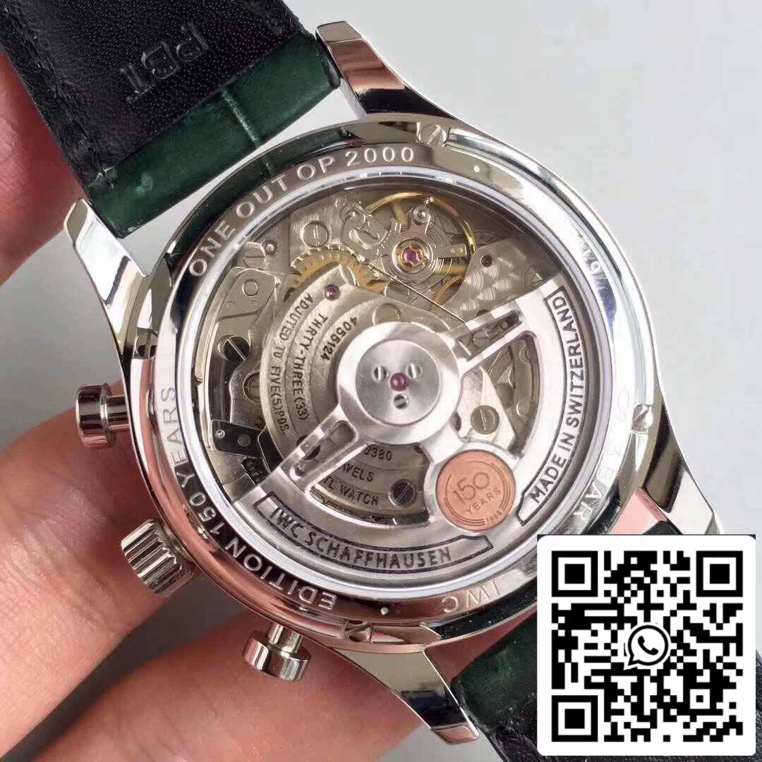 IWC Portugués YL Factory 1:1 Mejor Edición Suizo ETA69355 Esfera Verde Con Marcadores Plateados