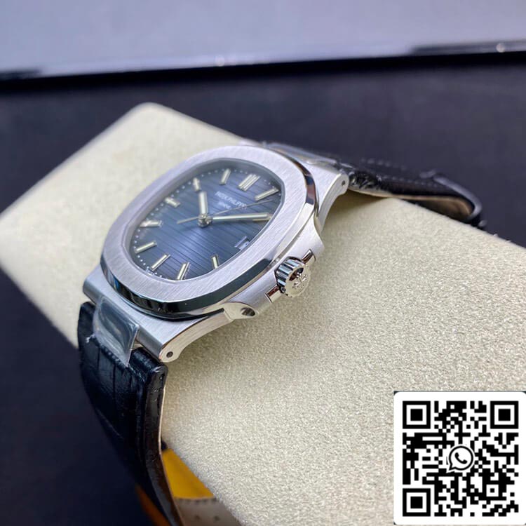 Patek Philippe Nautilus 5711 1: 1 Best Edition 3K Factory quadrante blu cinturino in pelle di vacchetta