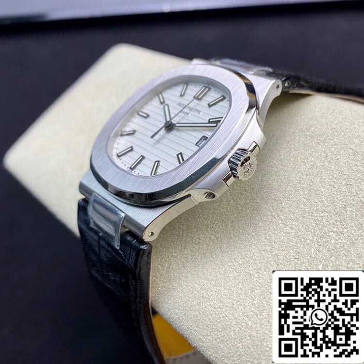 Patek Philippe Nautilus 5711 1:1 Mejor edición 3K Factory esfera blanca correa de piel de vaca