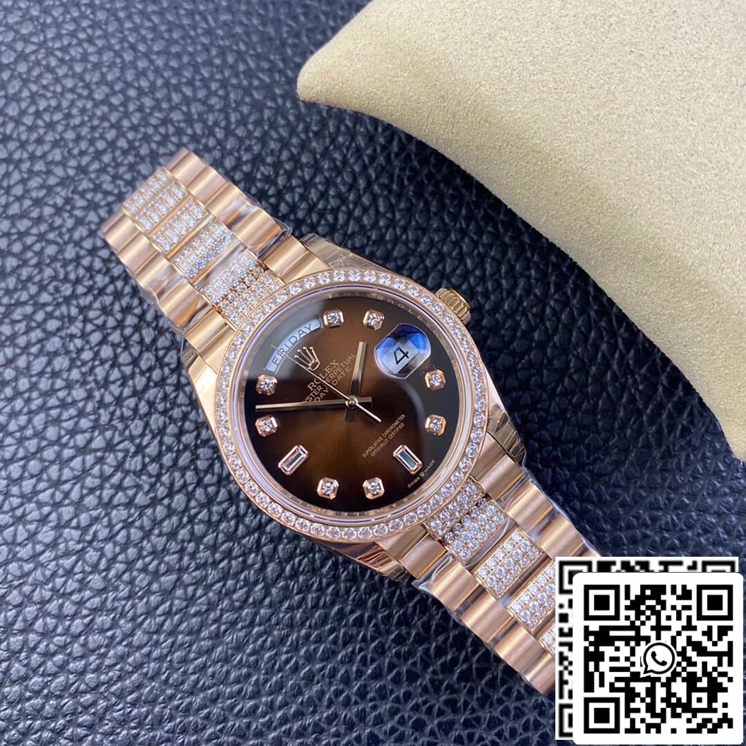 Rolex Day Date M128345rbr-0041 1:1 Mejor Edición EW Factory Esfera Marrón