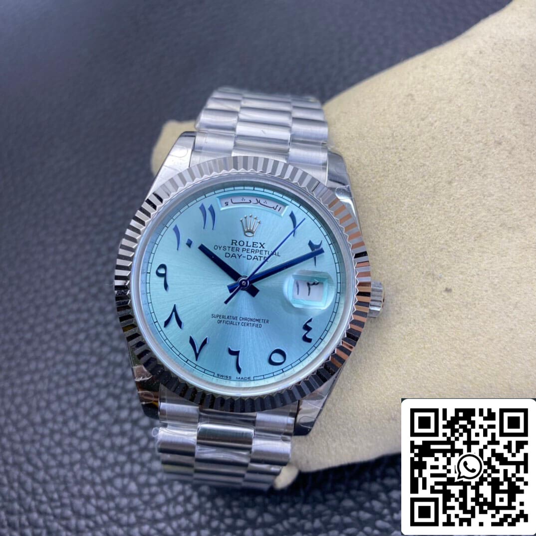 Rolex Day Date 1:1 Best Edition BP Factory Middle East Custom Ice Blue Dial