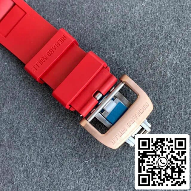 Richard Mille RM011 1:1 Best Edition KV Factory Rose Gold Red Strap