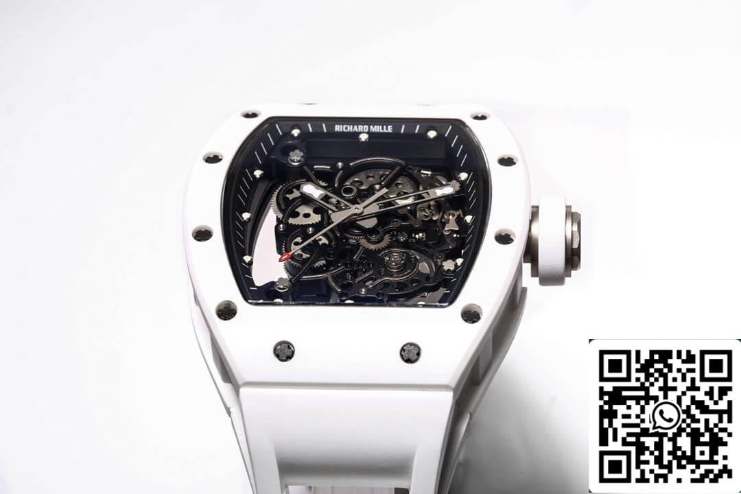 Richard Mille RM-055 1:1 Mejor Edición BBR Factory V2 Caja de Cerámica Blanca