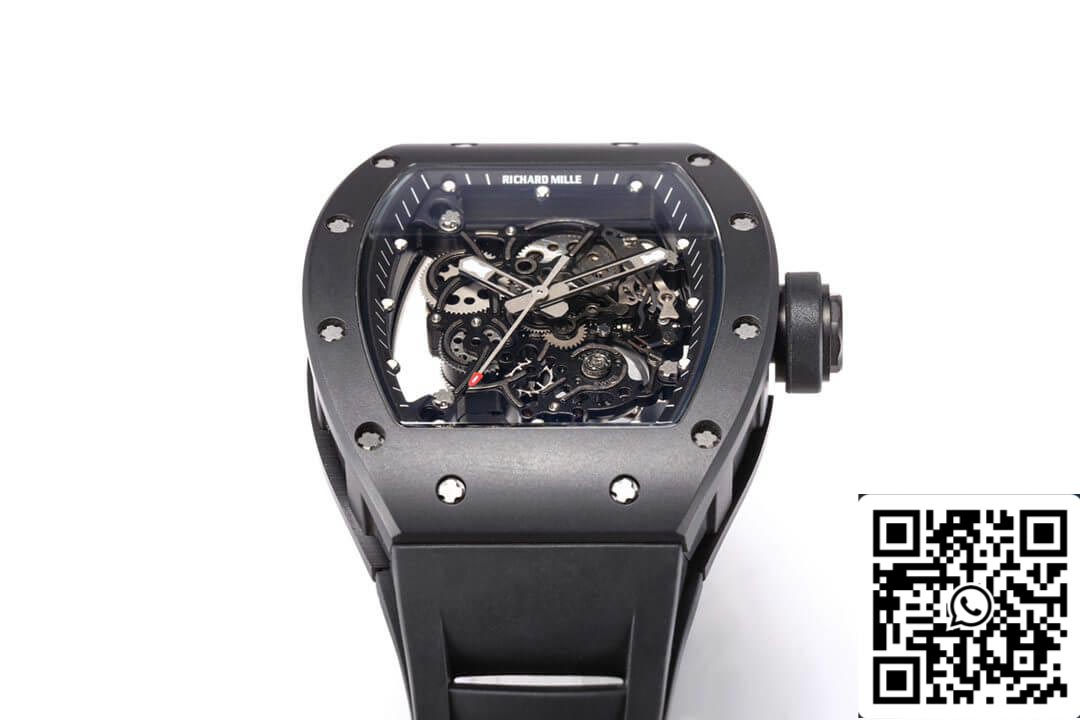 Richard Mille RM-055 1:1 Mejor Edición BBR Factory V2 Caja de Cerámica Negra