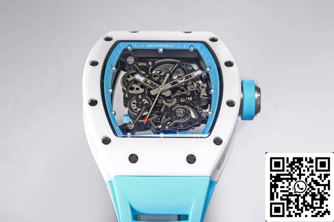 Richard Mille RM-055 1: 1 Best Edition BBR Factory Custodia in ceramica cinturino blu