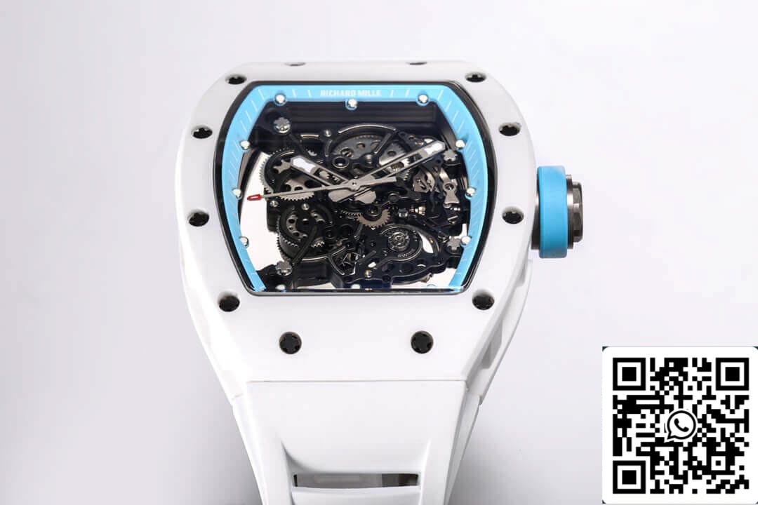 Richard Mille RM-055 1: 1 Best Edition BBR Factory Custodia in ceramica bianca