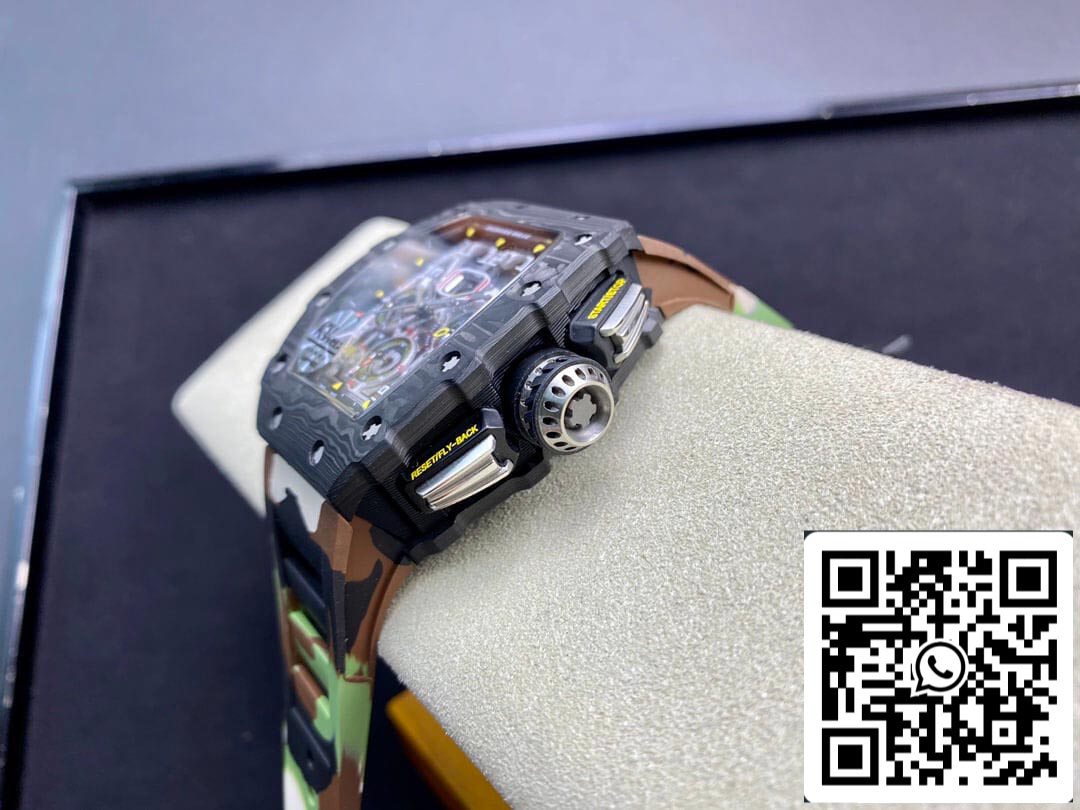 Richard Mille RM-011 1:1 Best Edition KV Factory V2 cinturino mimetico in fibra di carbonio