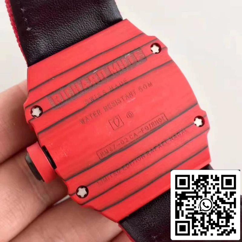 Richard Mille RM27-03 KV Factory 1:1 Mejor Edición Suiza ETA9015 Carbono Forjado Rojo