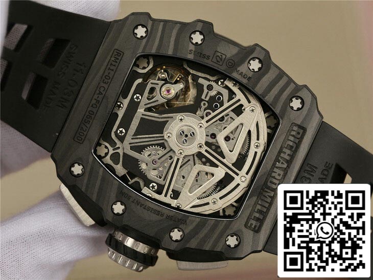 Richard Mille RM11-03 1:1 Best Edition KV Factory Caja de fibra de carbono negra