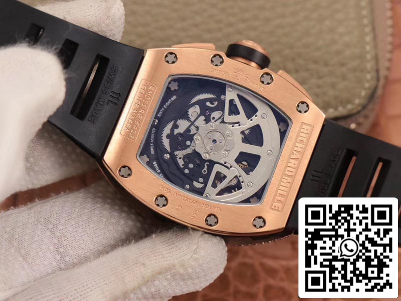 Richard Mille RM011 RG/5423 1:1 Mejor Edición KV Factory Oro Rosa Diamante Movimiento Suizo