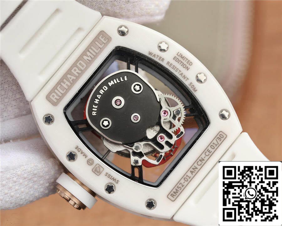 Richard Mille RM52-01 1:1 Best Edition KV Factory in ceramica bianca