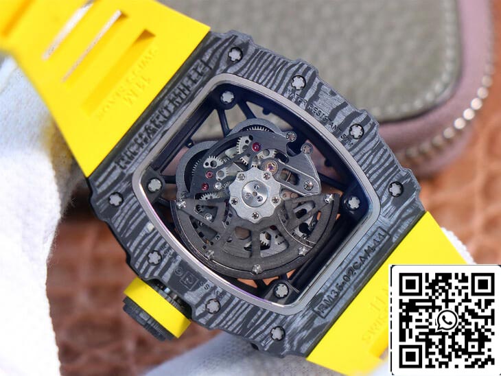 Richard Mille RM35-02 1:1 Mejor Edición ZF Factory Correa de Caucho Amarilla