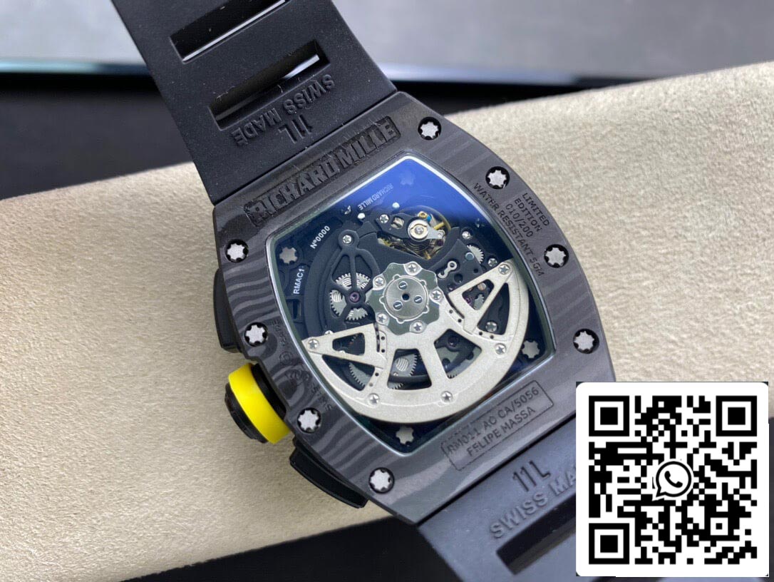 Richard Mille RM-011 1:1 Best Edition KV Factory Yellow Strap