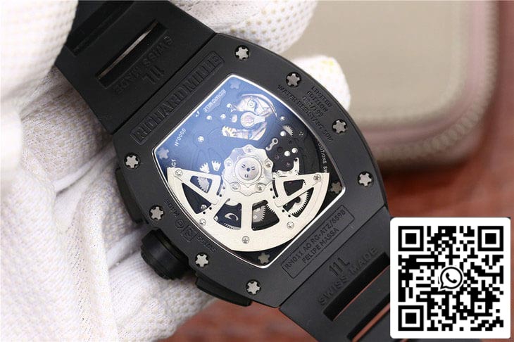 Richard Mille RM-011 Cinturino nero KV Factory 1: 1 della migliore edizione