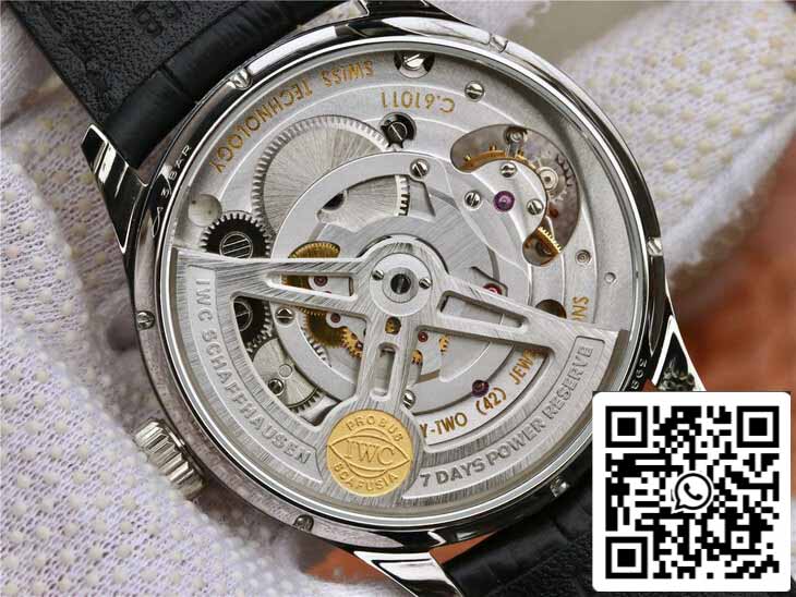 IWC Tourbillon portugués 1:1 Mejor edición ZF Factory esfera blanca