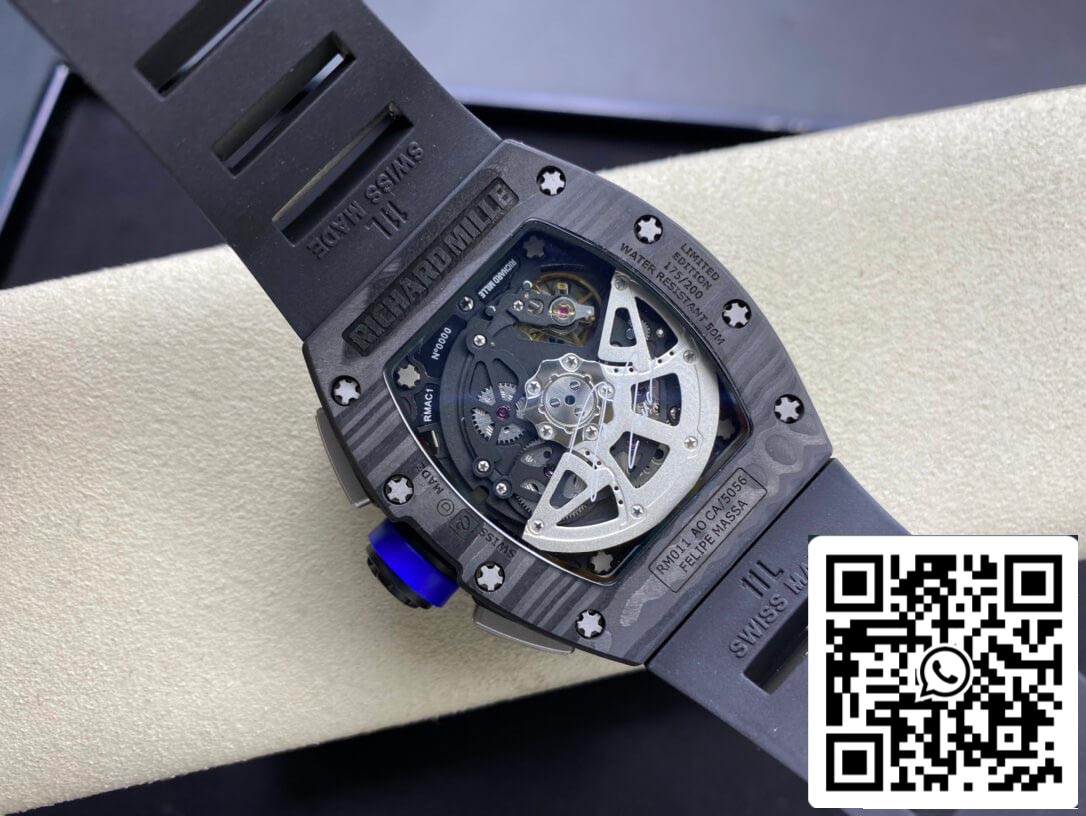 Richard Mille RM-011 1:1 Mejor Edición KV Factory Fibra de Carbono