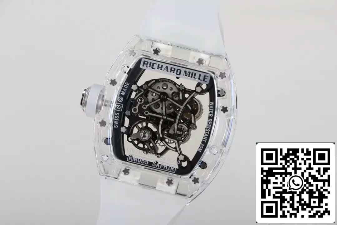 Replica Richard Mille RM055 Best Edition RM Factory Quadrante scheletrato trasparente