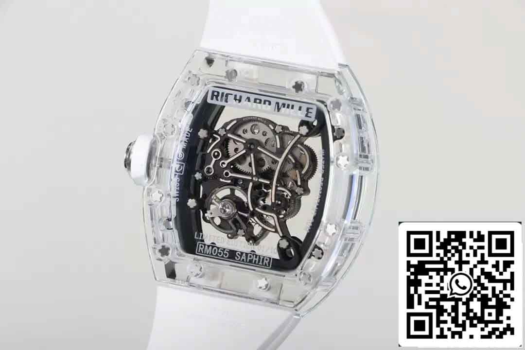 Réplica Richard Mille RM055 Mejor Edición 1:1 RM Factory Correa Blanca