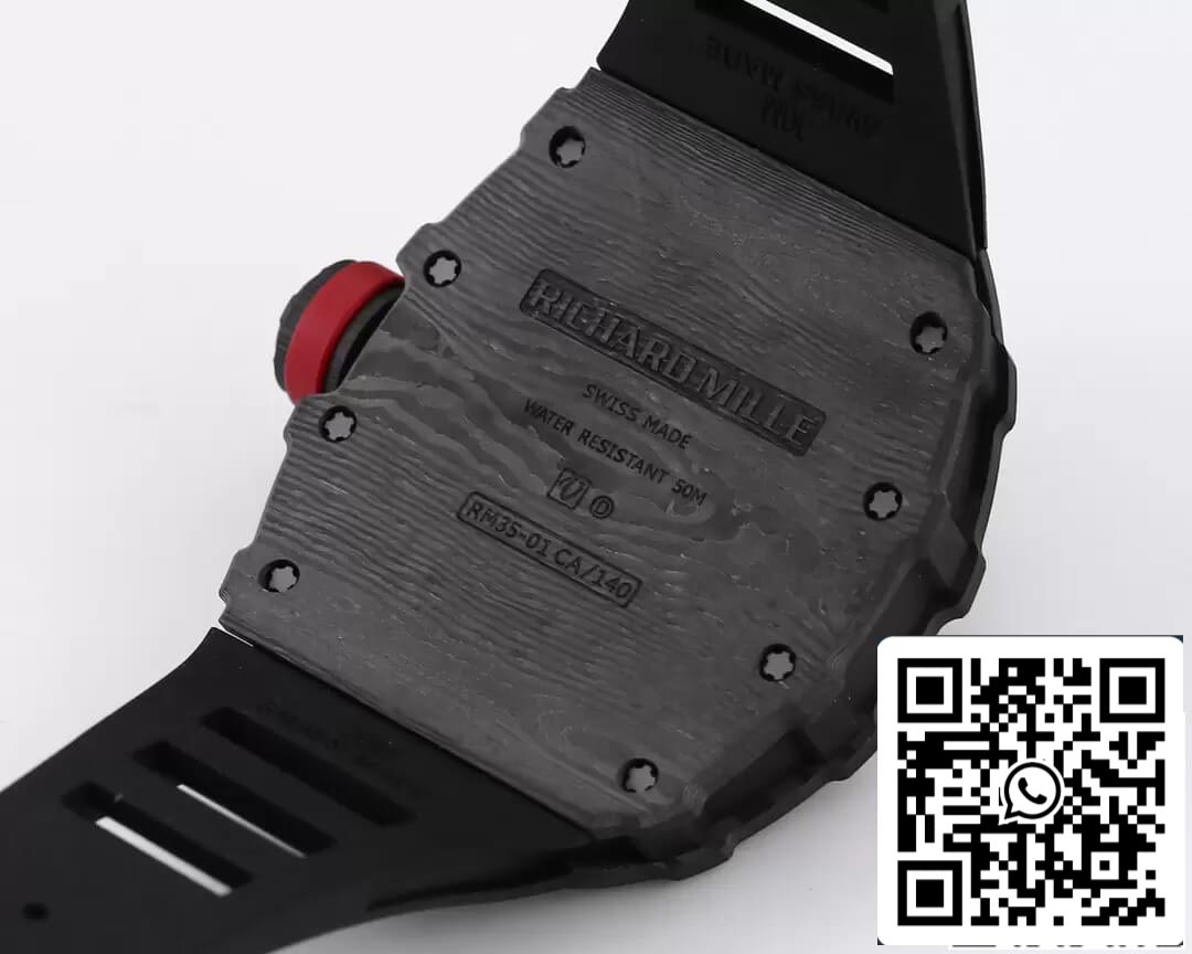 Richard Mille RM35-01 1:1 Mejor Edición BBR Factory Correa de Caucho Negra