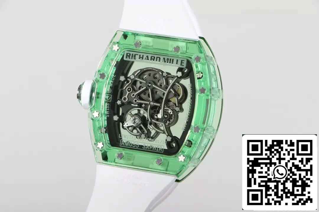 Réplica Richard Mille RM055 Mejor Edición 1:1 RM Factory Caja Transparente Verde