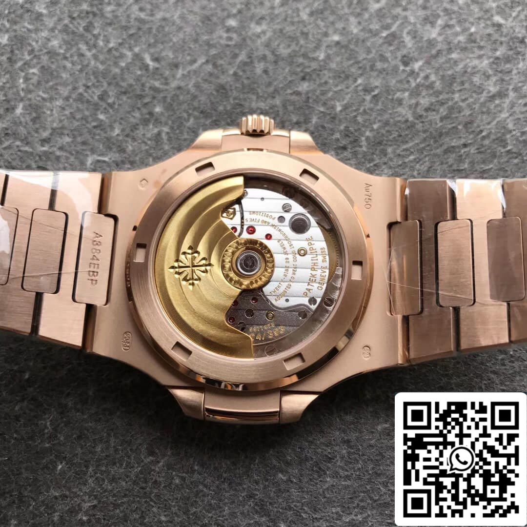 Patek Philippe Nautilus 5711/1R-001 1:1 Mejor edición PPF Factory V4 Oro rosa Esfera blanca Suizo ETA324