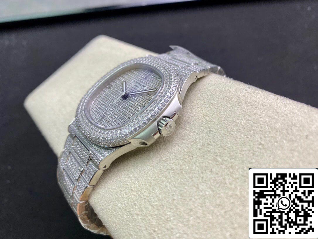 Patek Philippe Nautilus 5719/10G-010 1:1 Miglior Edizione PPF Factory V4 Argento Diamante Svizzero ETA324