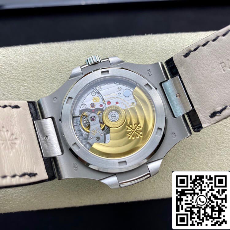 Patek Philippe Nautilus 5711 1: 1 Best Edition 3K Factory quadrante blu cinturino in pelle di vacchetta