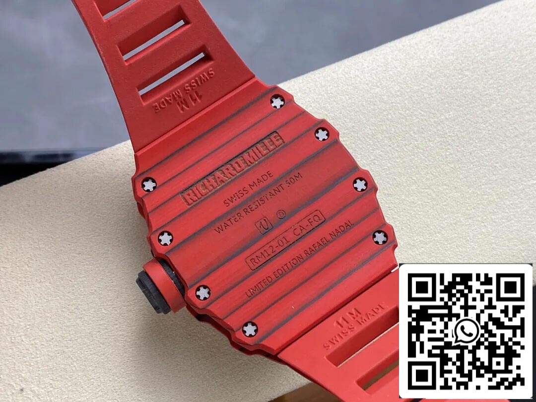 Richard Mille RM12-01 Tourbillon 1:1 Best Edition RM Factory Red Rubber Strap