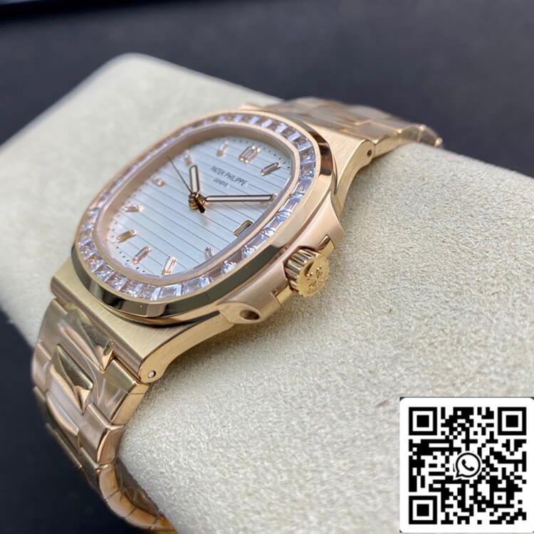 Patek Philippe Nautilus 1:1 Best Edition PPF Factory in oro rosa con diamanti